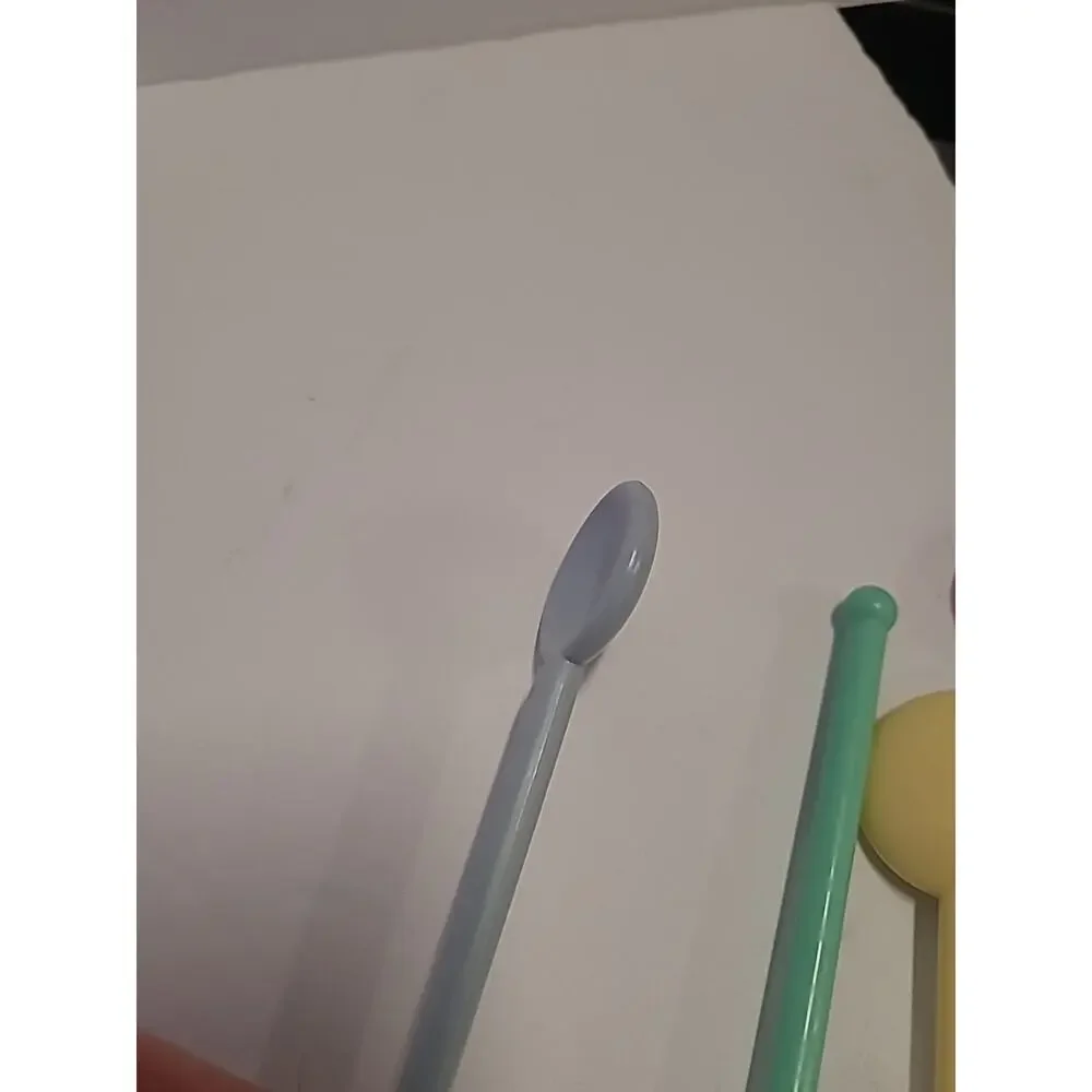Lot of 12 Vintage Plastic Coffee Sticks Spoons Swizzle Drink Stirrers Pastel
